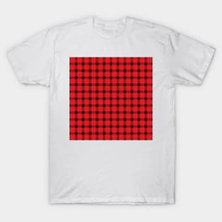 red and black Tartan Plaid Pattern T-Shirt